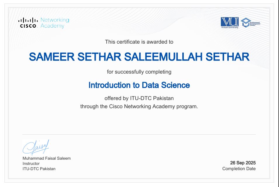 Data Science Certificate