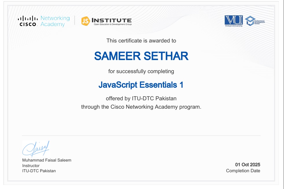 JavaScript Certificate